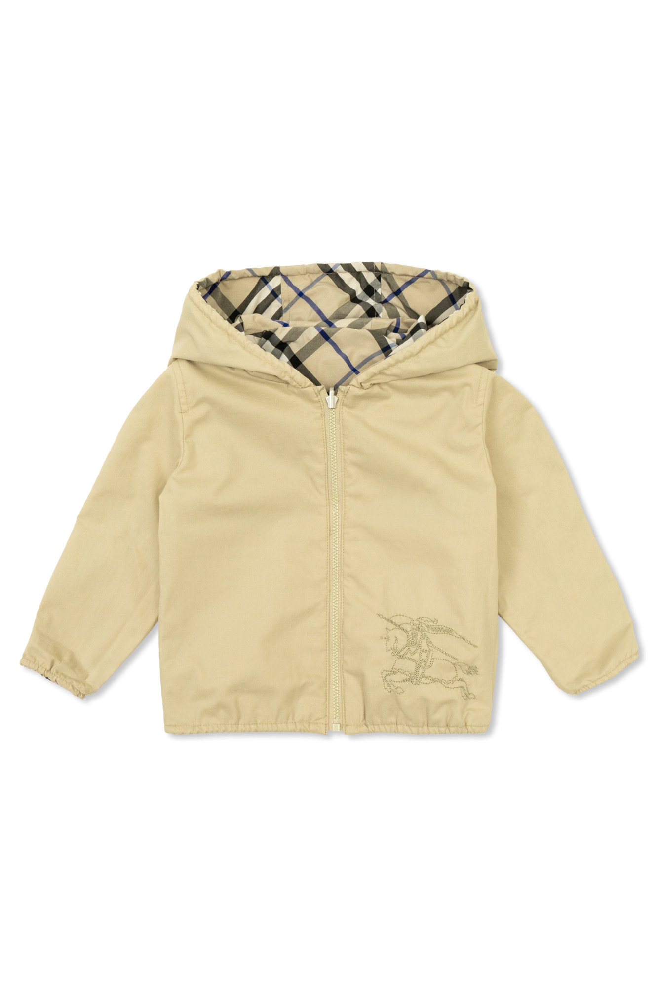 キッズアウター JUNIOR BURBERRY Jackets  Vests 8069443 1003 Beige Burberry Kid's Check-Print Reversible Jacket, Size 3-14